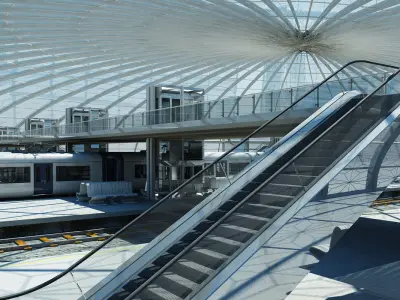 Modern Train Interior 2 3D model