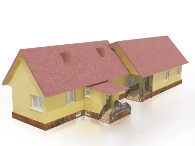 Old agroturistic building game ready Low-poly 3D model