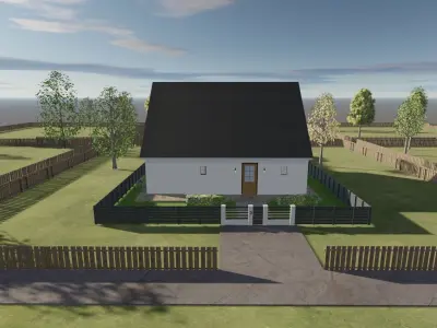 Modern Suburban European American Home  3D model