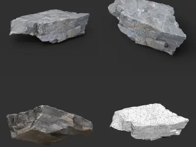 Gray Casual Rock Photogrammetry 220706 - Ultra HD 16K Textures Low-poly 3D model