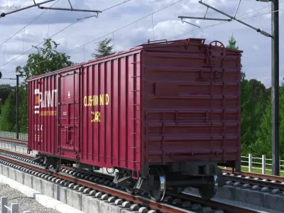  Covered Rail Cargo Boxcar X58 Maroon Color 