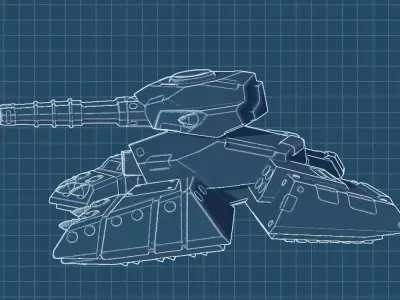 Sci fi Hover Robot Tank 3D printable model  3D print model