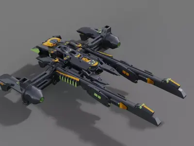 spaceship scifi alien planet  3D model