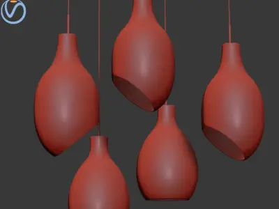 Modern Glass Pendant Light Minimalistic 3D model