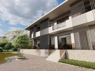 Casa Scene-villa-modern house 3D model 93