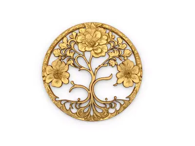 tree of life carved decor 3D print model