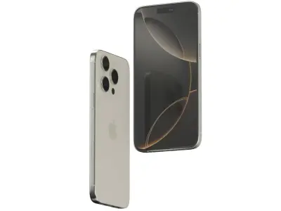 Apple iphone 16 pro natural titanium  3D model