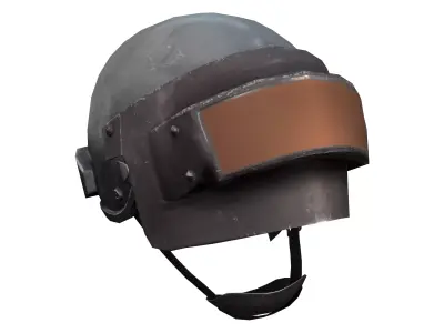 Futuristic Sci-fi Helmet With Visor Low-poly 3D model