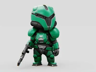 TOON TROOPER X-199  RIGGED 3D model