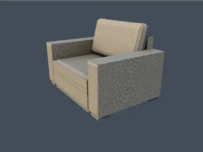 Armchair lounge chair Low-poly 3D model