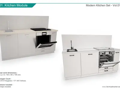 Modern Kitchen Set  3D model