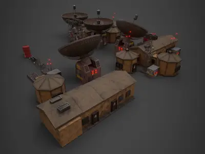 Modular Communication System Low-poly 3D model