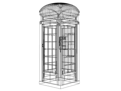 Red Telephone Box Model - Game Ready Low-poly 3D model