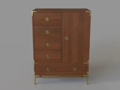 Malone Campaign Chifforobe Walnut 3D model