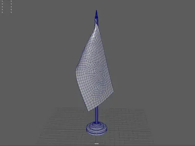 RUSSIA DESK FLAG Low-poly 3D model