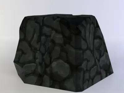Black rock Low-poly 3D model