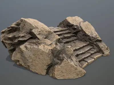 Rock  Gate Low-poly 3D model