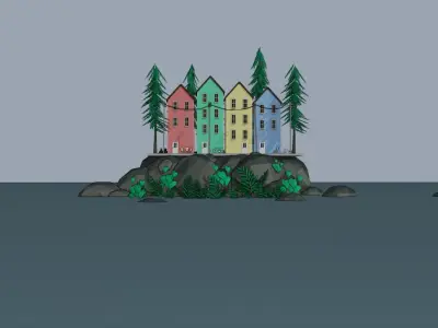 sea town 3D model