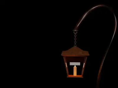 Lantern with candle 3D model