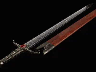 The Next Generation Sword Chinese style Low-poly 3D model