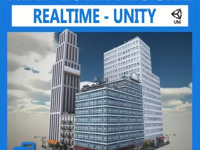 NYC Block 1 Unity Low-poly 3D model