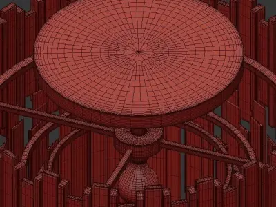 NORAH modern ceiling light fixture with clear crystals 3D model