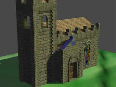 Monostery Low-poly 3D model