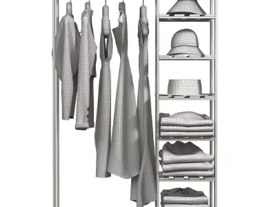 Storage Rack Clothes Low-poly 3D model