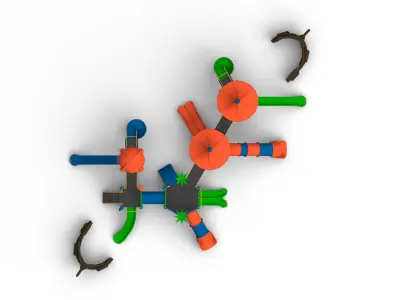 High detailed 3D Ship Themed model playGround kindergarten set 3D model