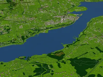 Quebec City of Canada 3d Model Low-poly 3D model