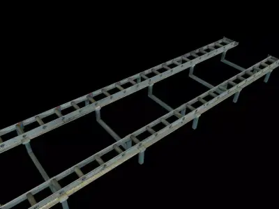 Airport cargo track roller Low-poly 3D model