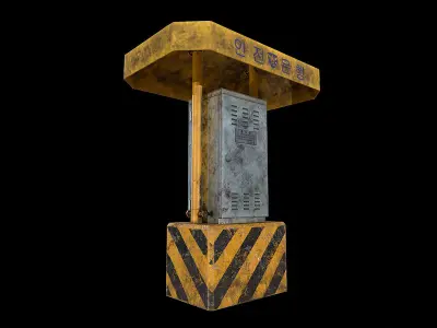  Korea Traffic controller Low-poly 3D model