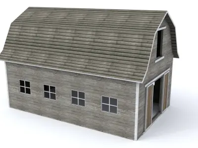 Simple Barn Low-poly 3D model
