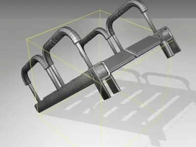 Futuristic Stairs - 26 - Basic Textures Low-poly 3D model