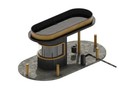 Security post 1 3D model