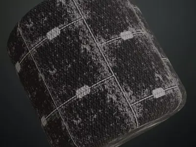 Distressed Dark Tiled Zigzag Metal Plate PBR Seamless Texture