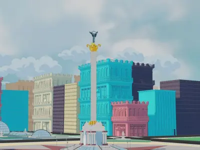 kviv ukraine capital square 3D model