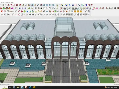 3D architecture model of university library building 3D model