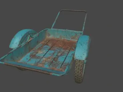 Forklift tractor Low-poly 3D model