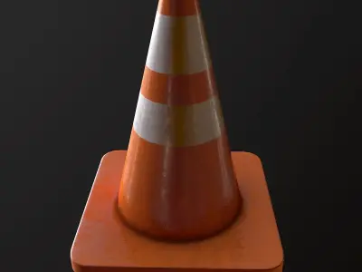 Traffic Cone - PBR Game Ready Low-poly 3D model