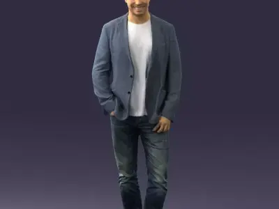 000391 Male Character in Casual Blazer Outfit Low-poly 3D model