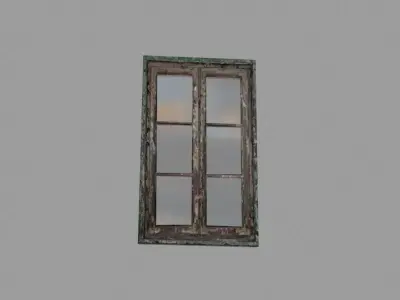 Window 5 Wooden Low-poly 3D model