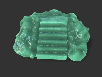 stairs stone 09 Low-poly 3D model