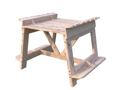Rifle rack table Low-poly 3D model
