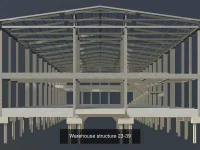 Warehouse buildings in structure 3D Model Pack