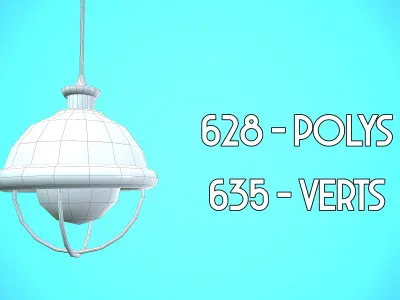 LAMP CARTOON STYLIZED - Different Cable Lenght Low-poly 3D model