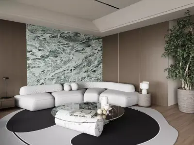 Contemporary Living Lounge 3D model