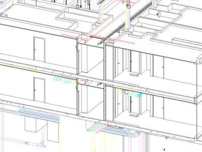 Revit MEP All System with unit floorplate Project Model   3D model