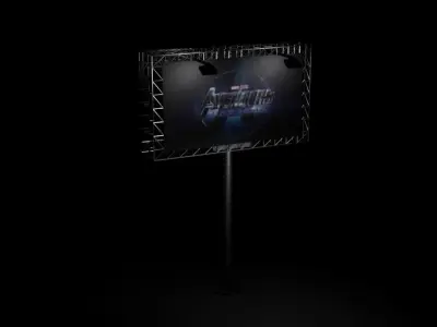 Sign board - low poly - Game Ready - 3D model Low-poly 3D model