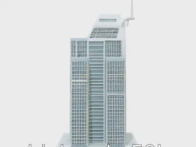 Futuristic Skyscraper Architectural Model Low-poly 3D model